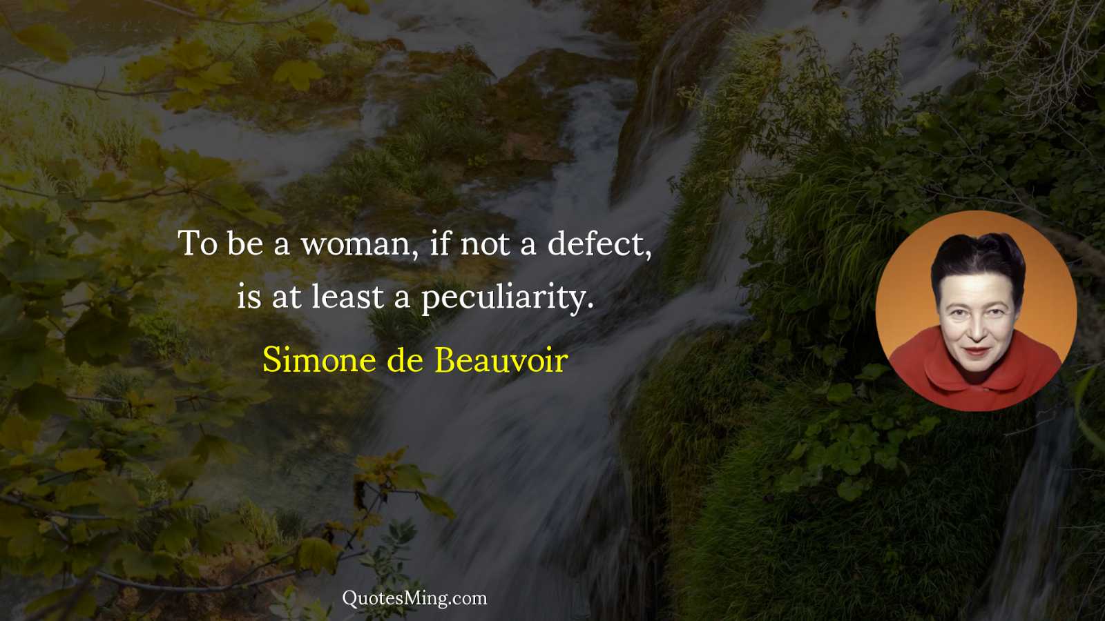 To be a woman if not a defect is at