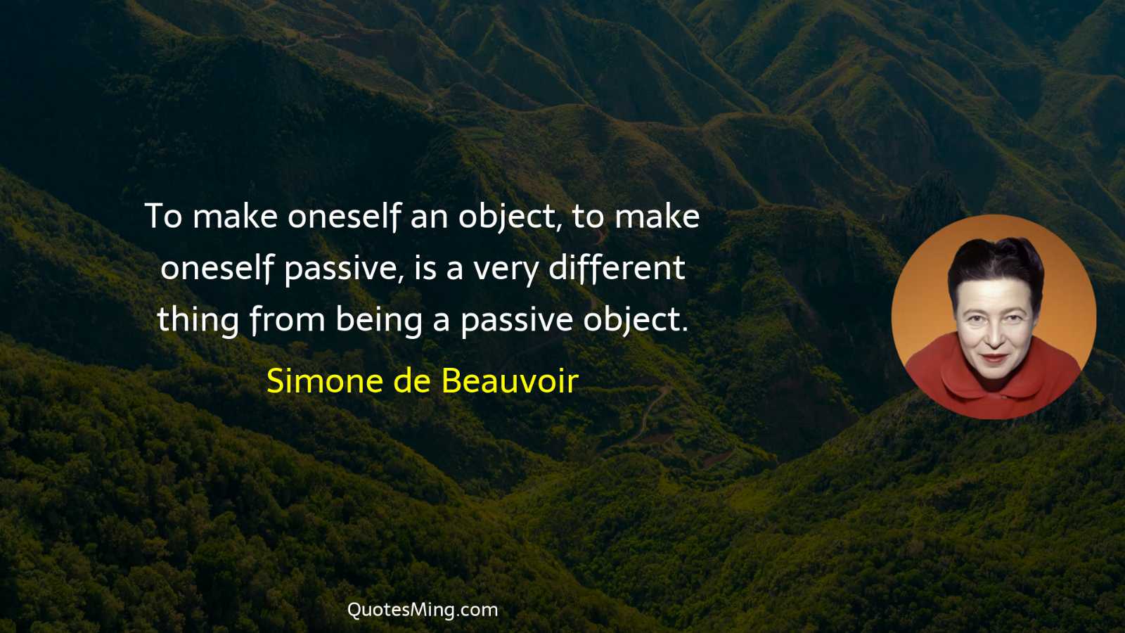 To make oneself an object to make oneself passive is