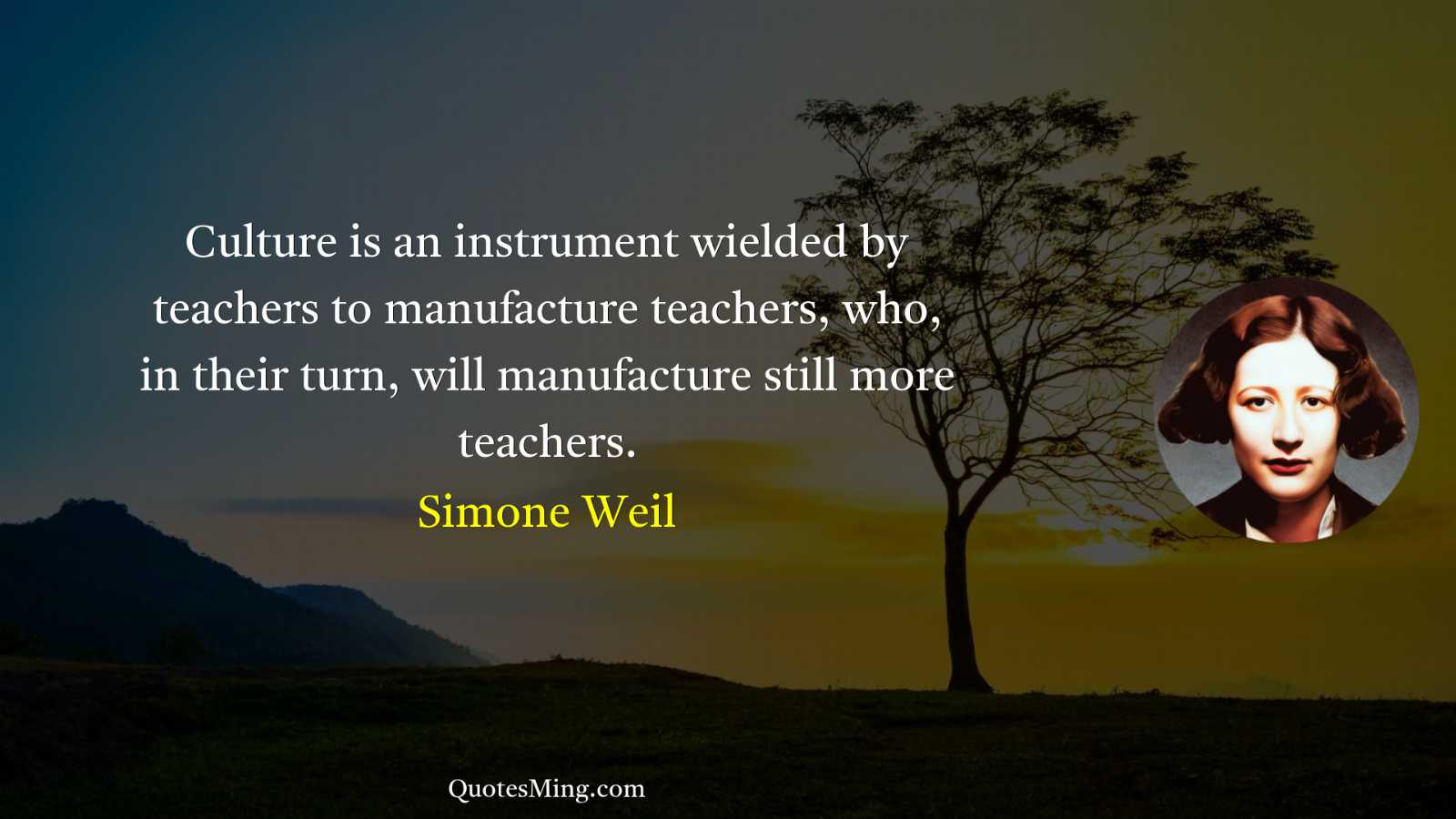 Culture is an instrument wielded by teachers to manufacture teachers