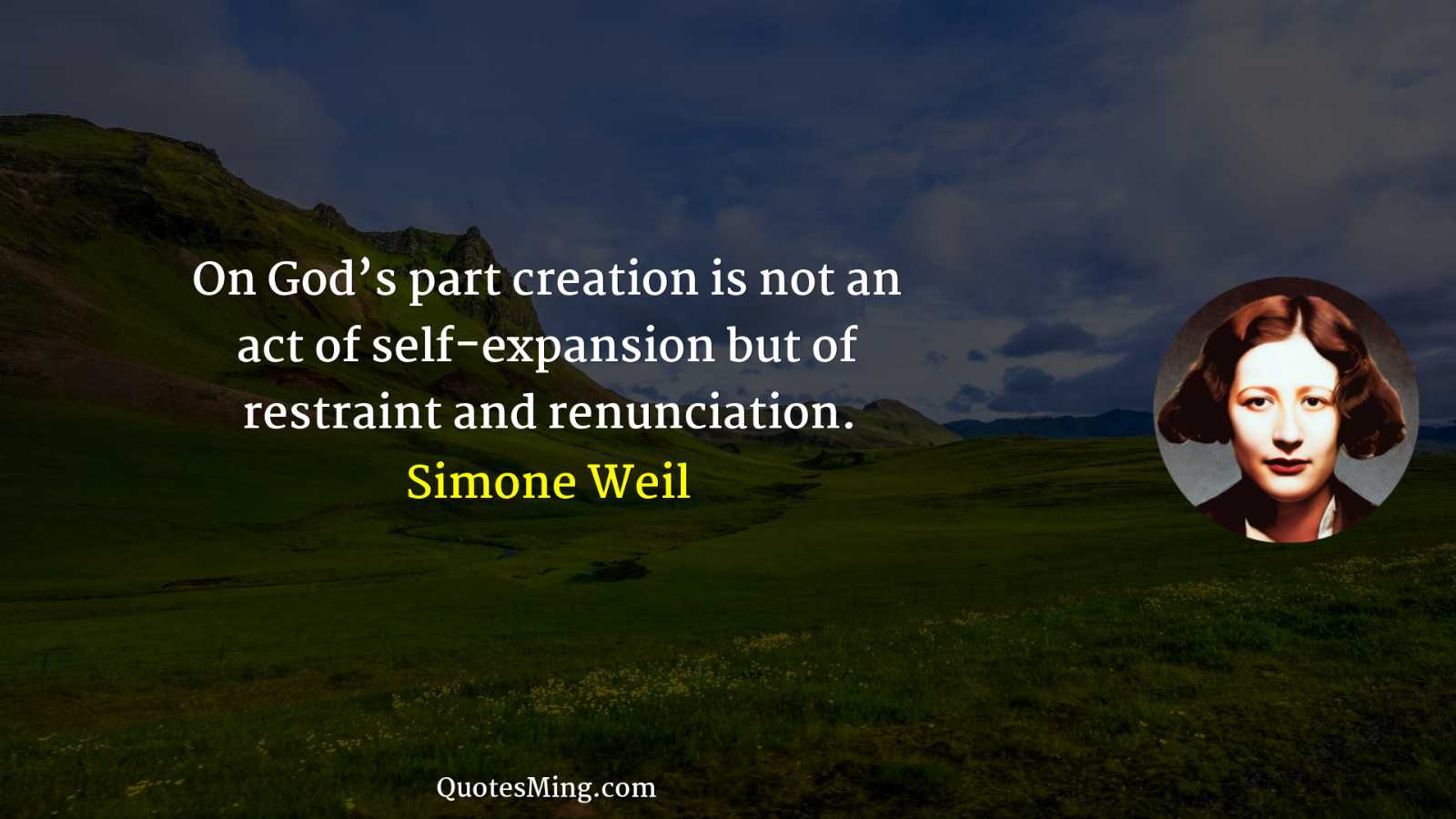 On God’s part creation is not an act of self-expansion