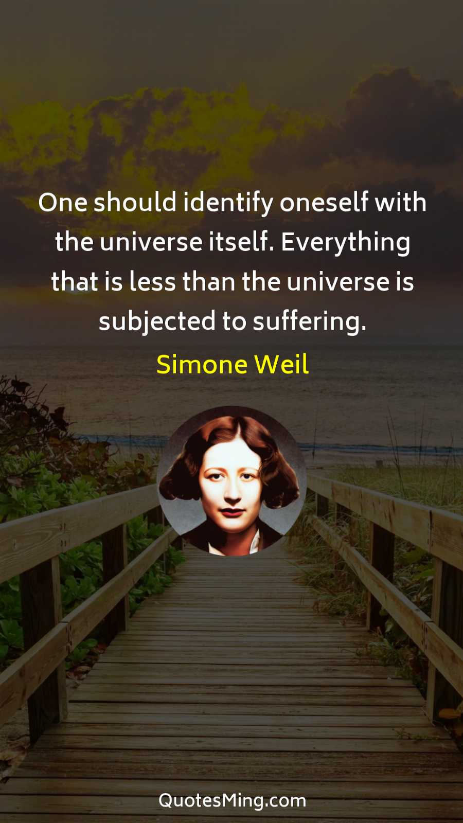 One should identify oneself with the universe itself Everything that