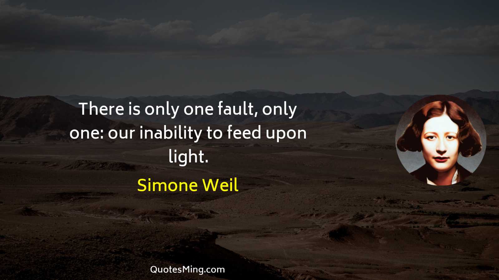 There is only one fault only one: our inability to