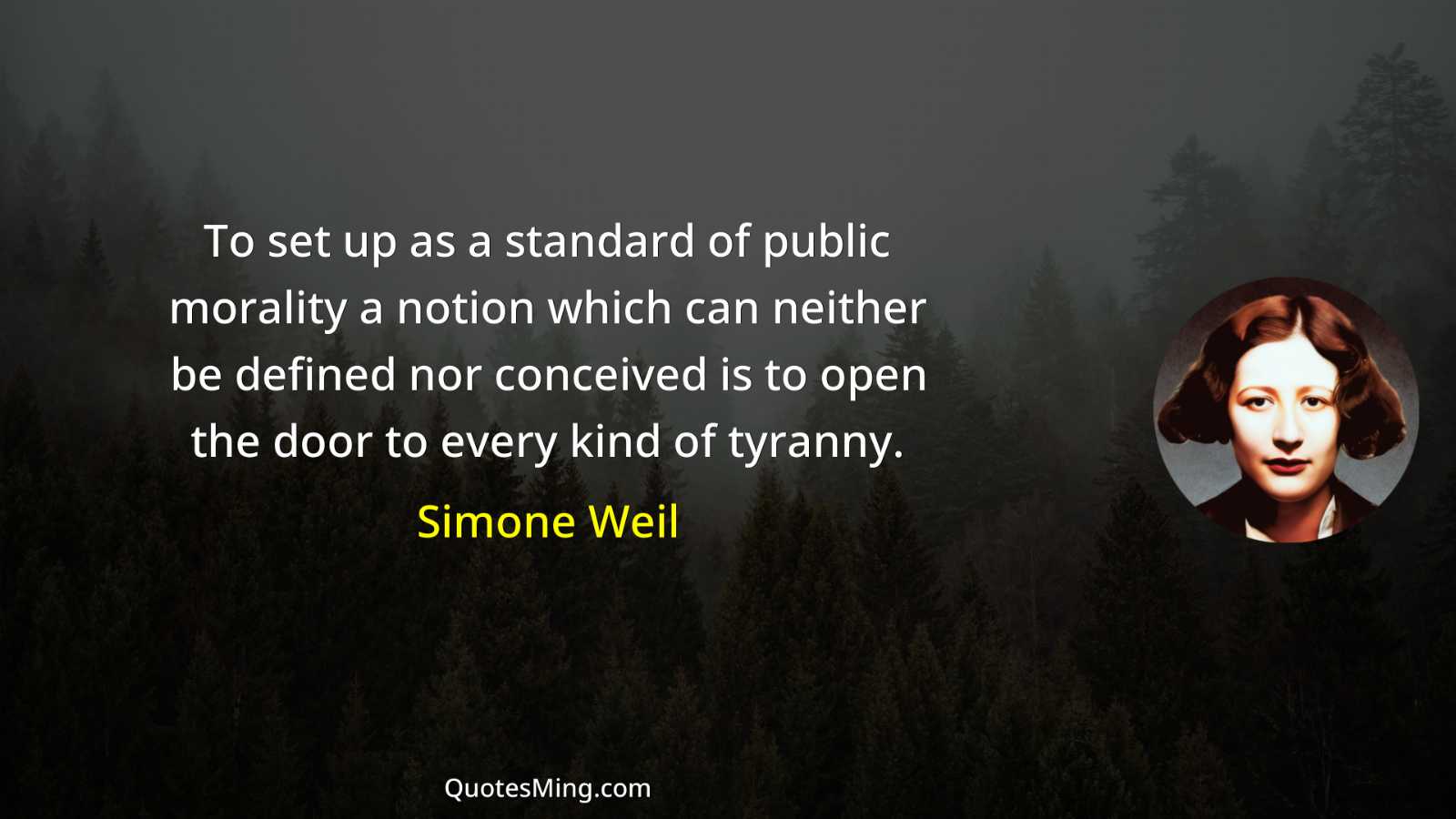 To set up as a standard of public morality a