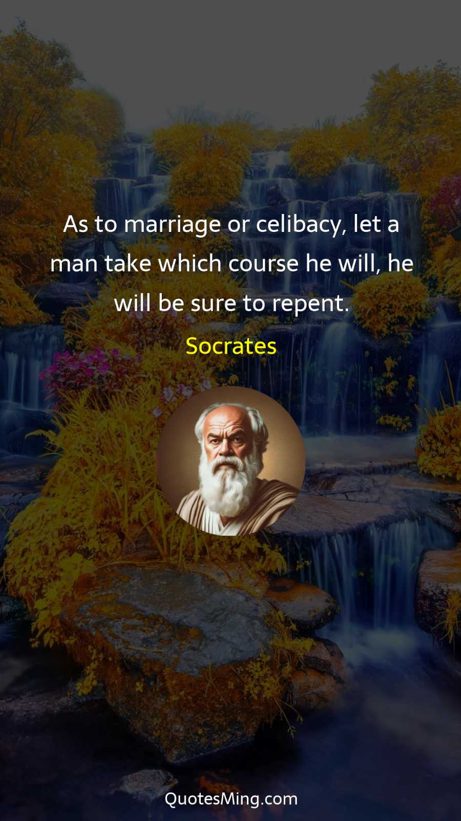 As to marriage or celibacy let a man take which