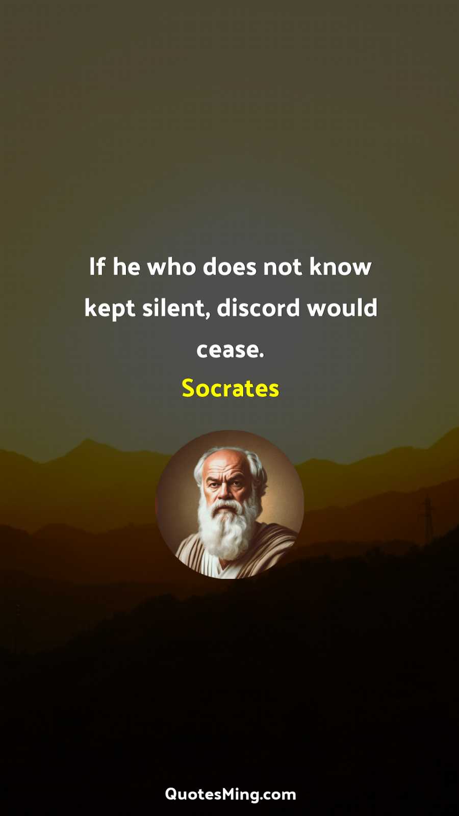 If he who does not know kept silent discord would