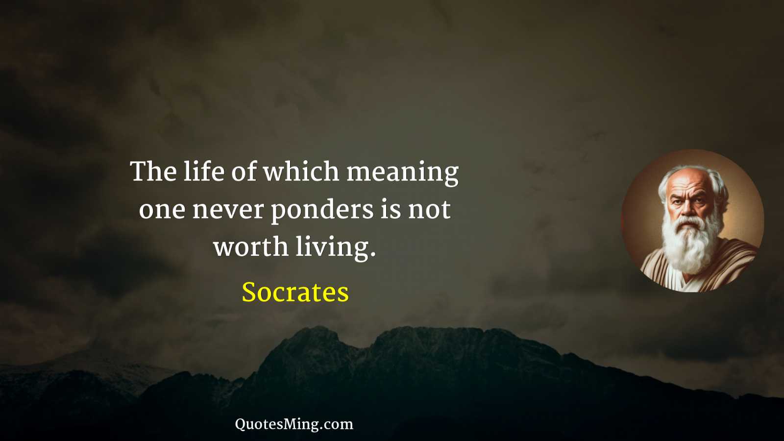 The life of which meaning one never ponders is not