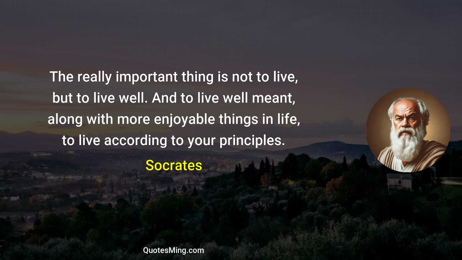 The really important thing is not to live but to