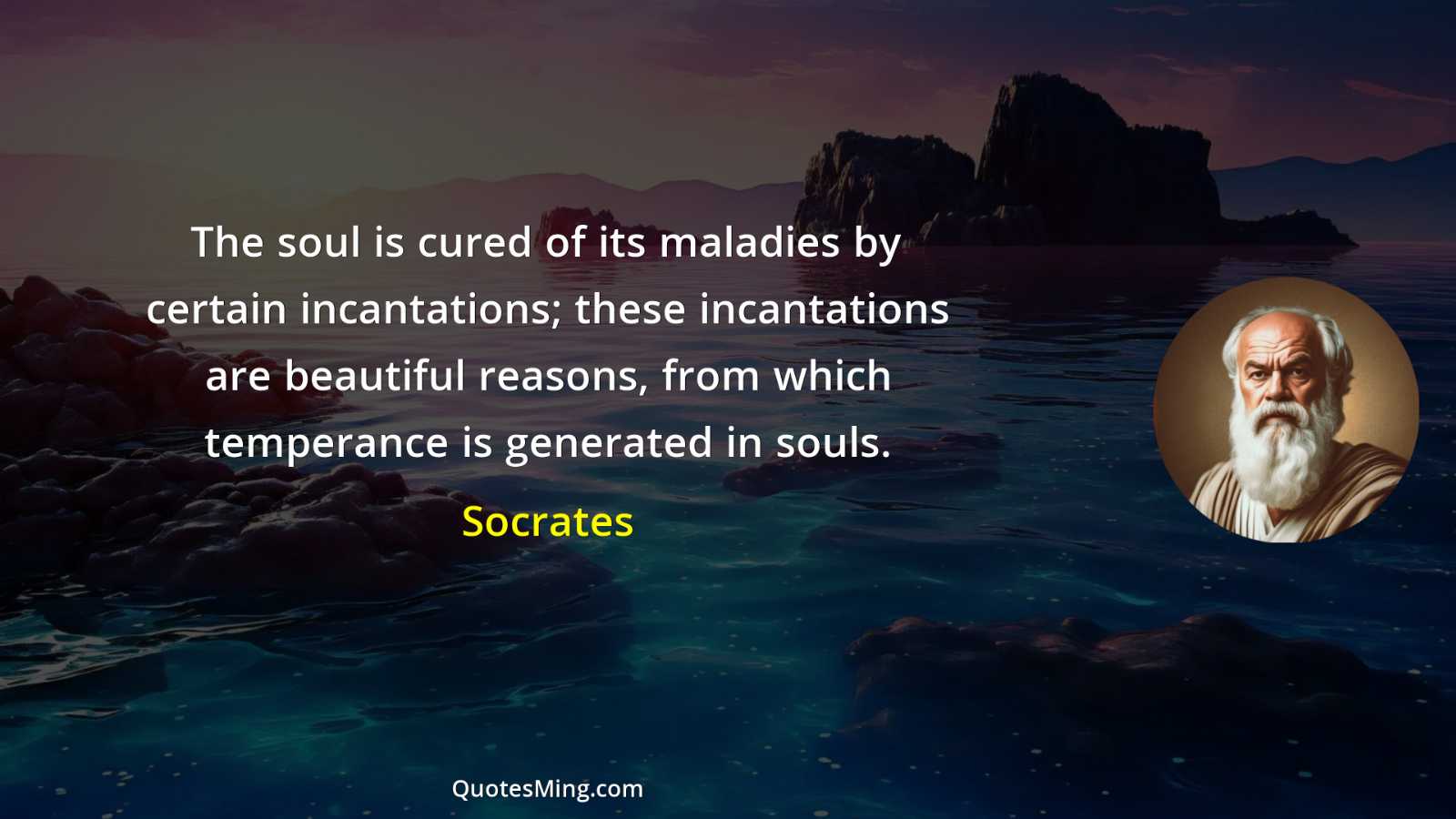 The soul is cured of its maladies by certain incantations;