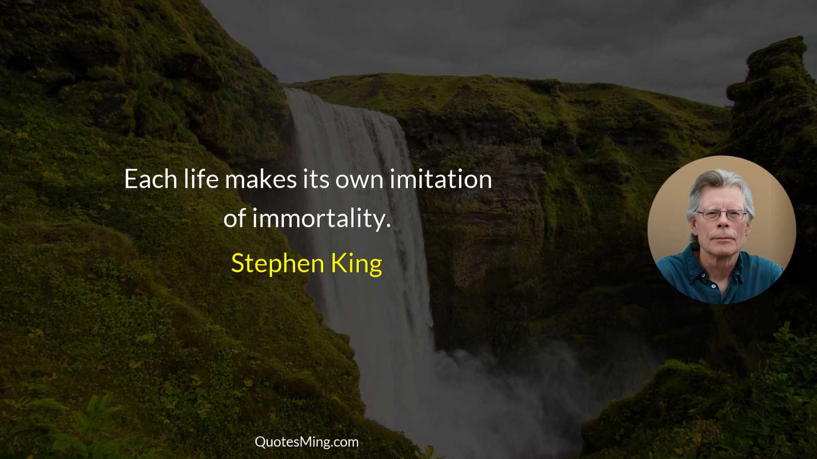 Each life makes its own imitation of immortality