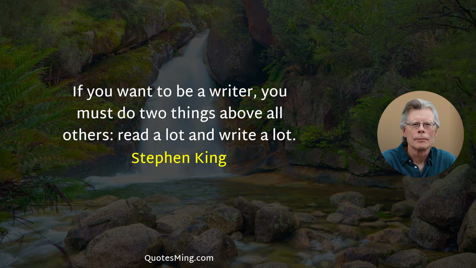 If you want to be a writer you must do