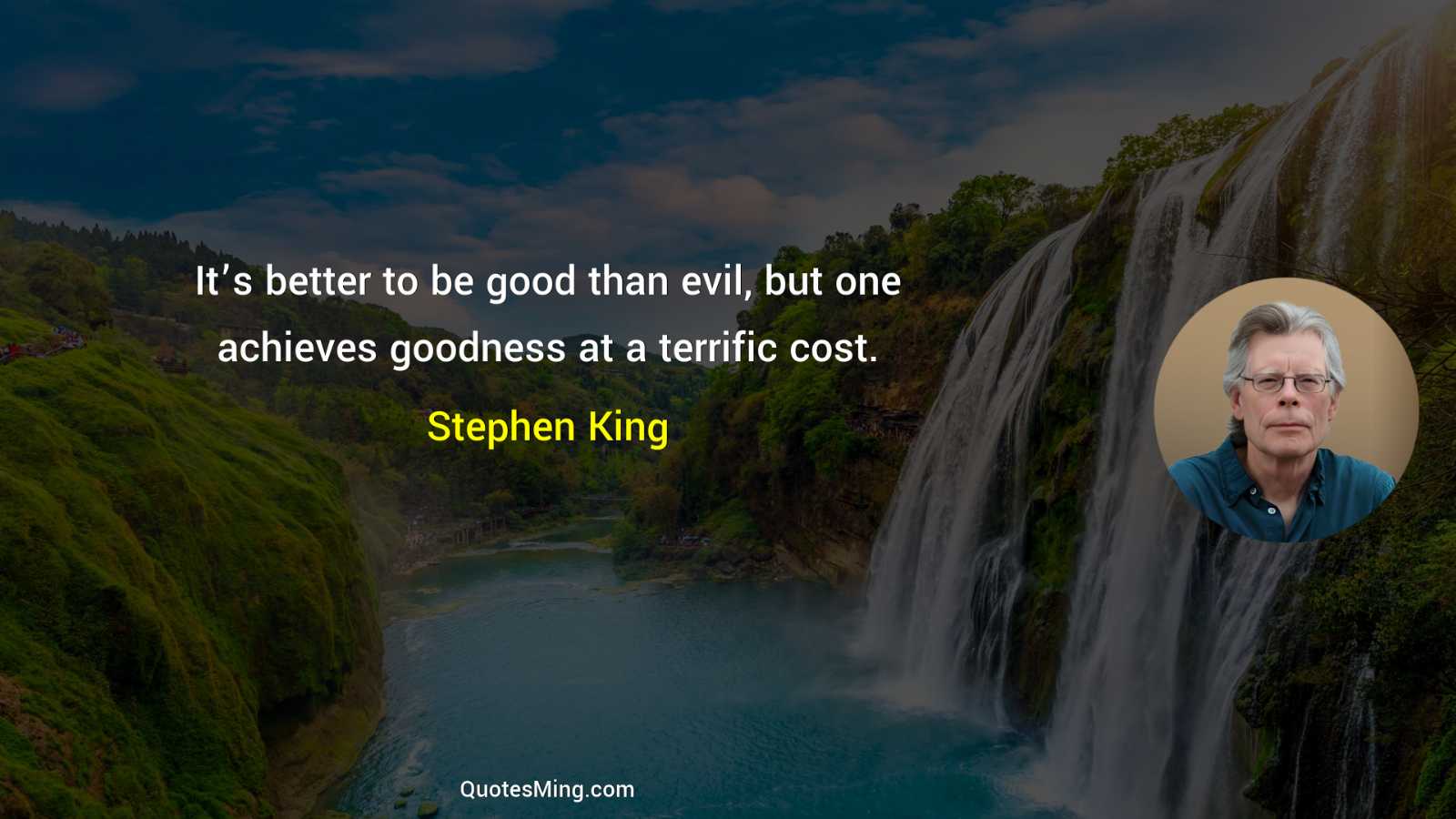 It’s better to be good than evil but one achieves