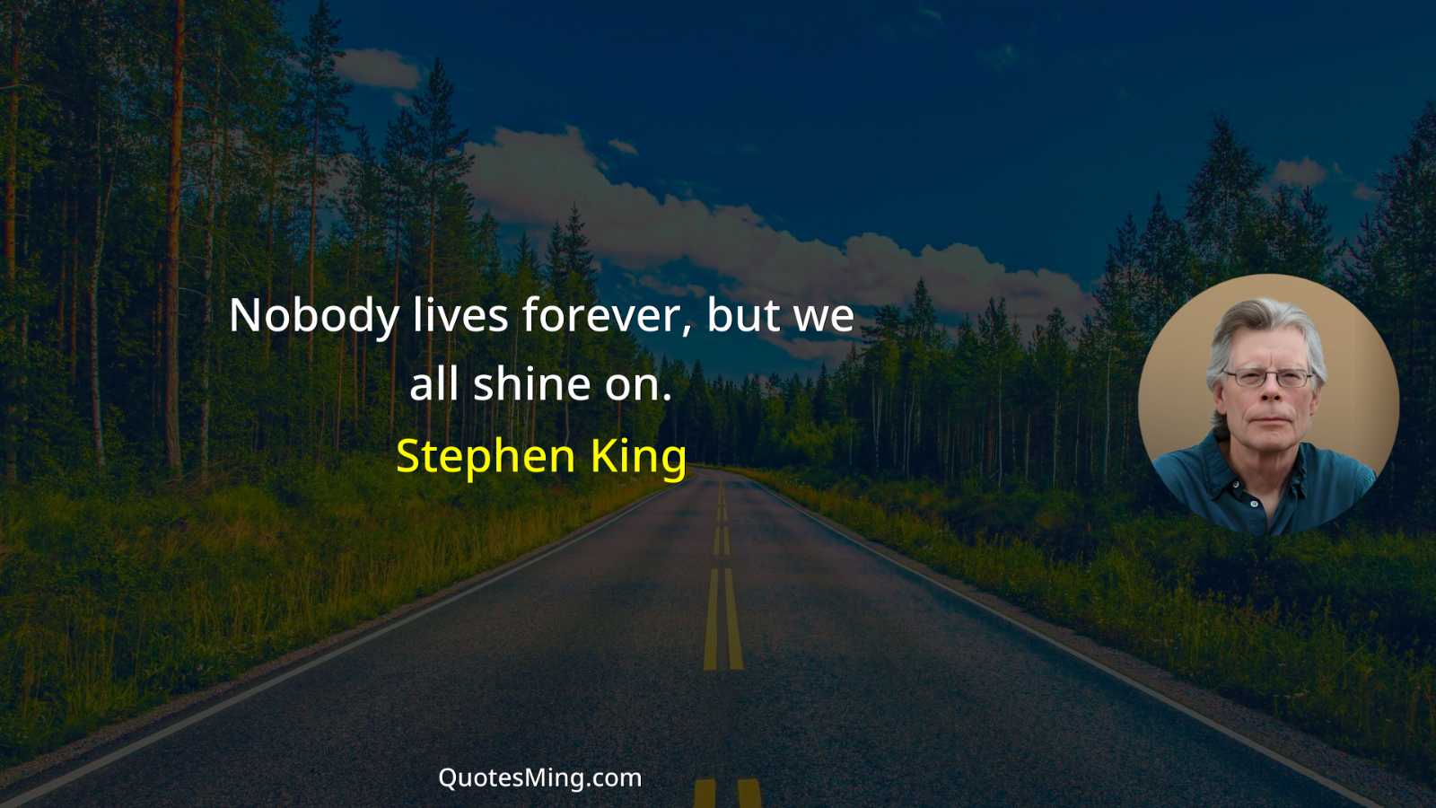 Nobody lives forever but we all shine on