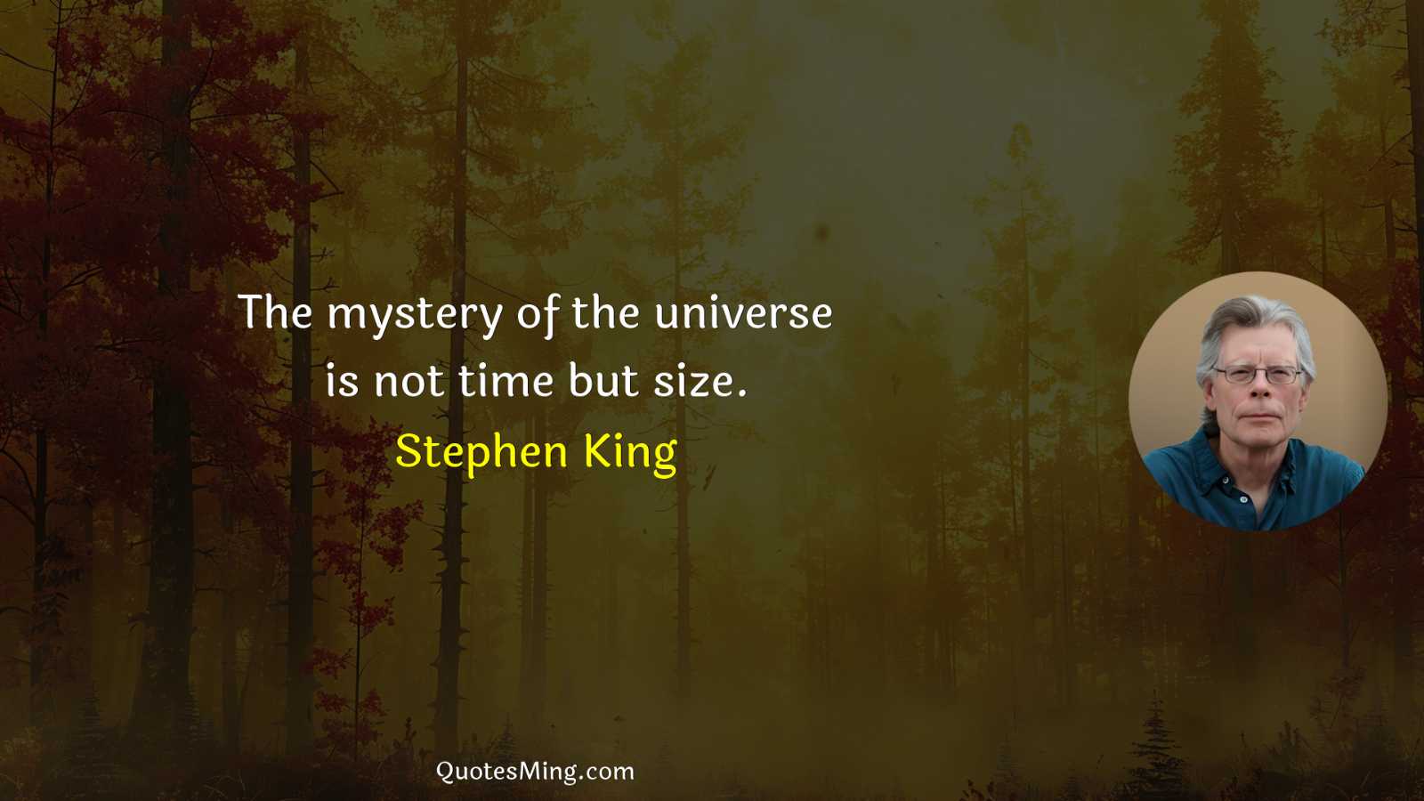 The mystery of the universe is not time but size