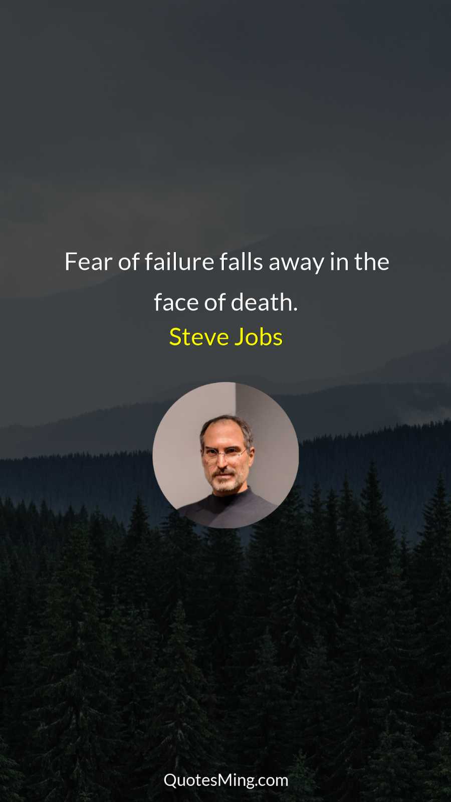 Fear of failure falls away in the face of death