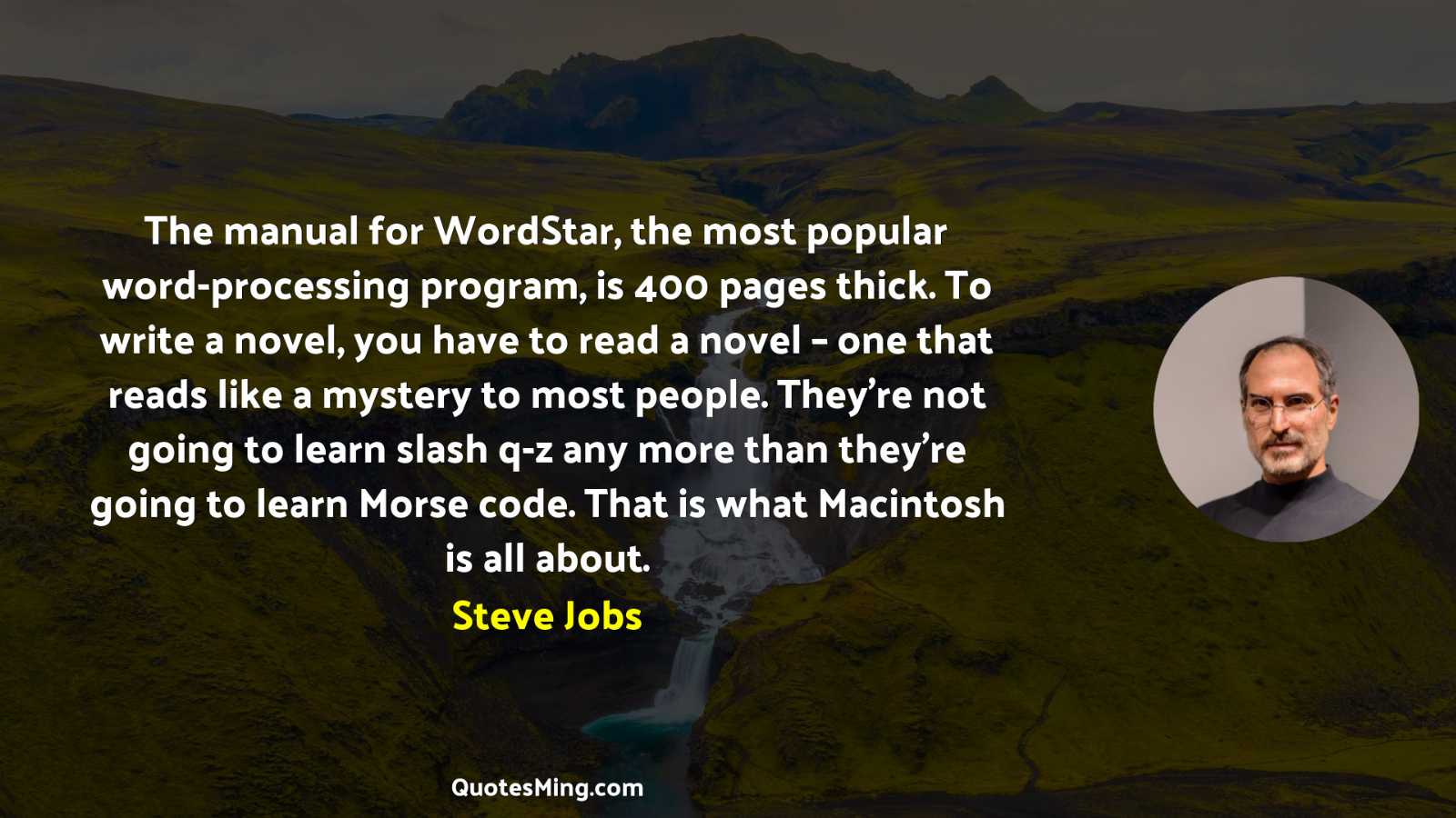 The manual for WordStar the most popular word-processing program is