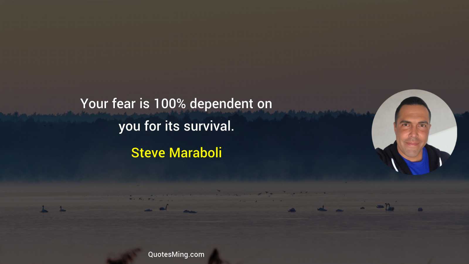 Your fear is 100% dependent on you for its survival