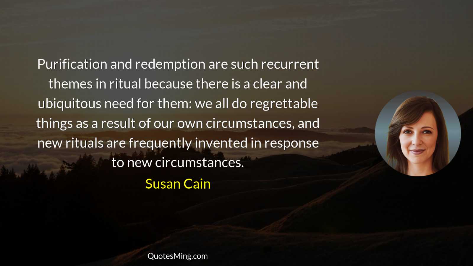 Purification and redemption are such recurrent themes in ritual because