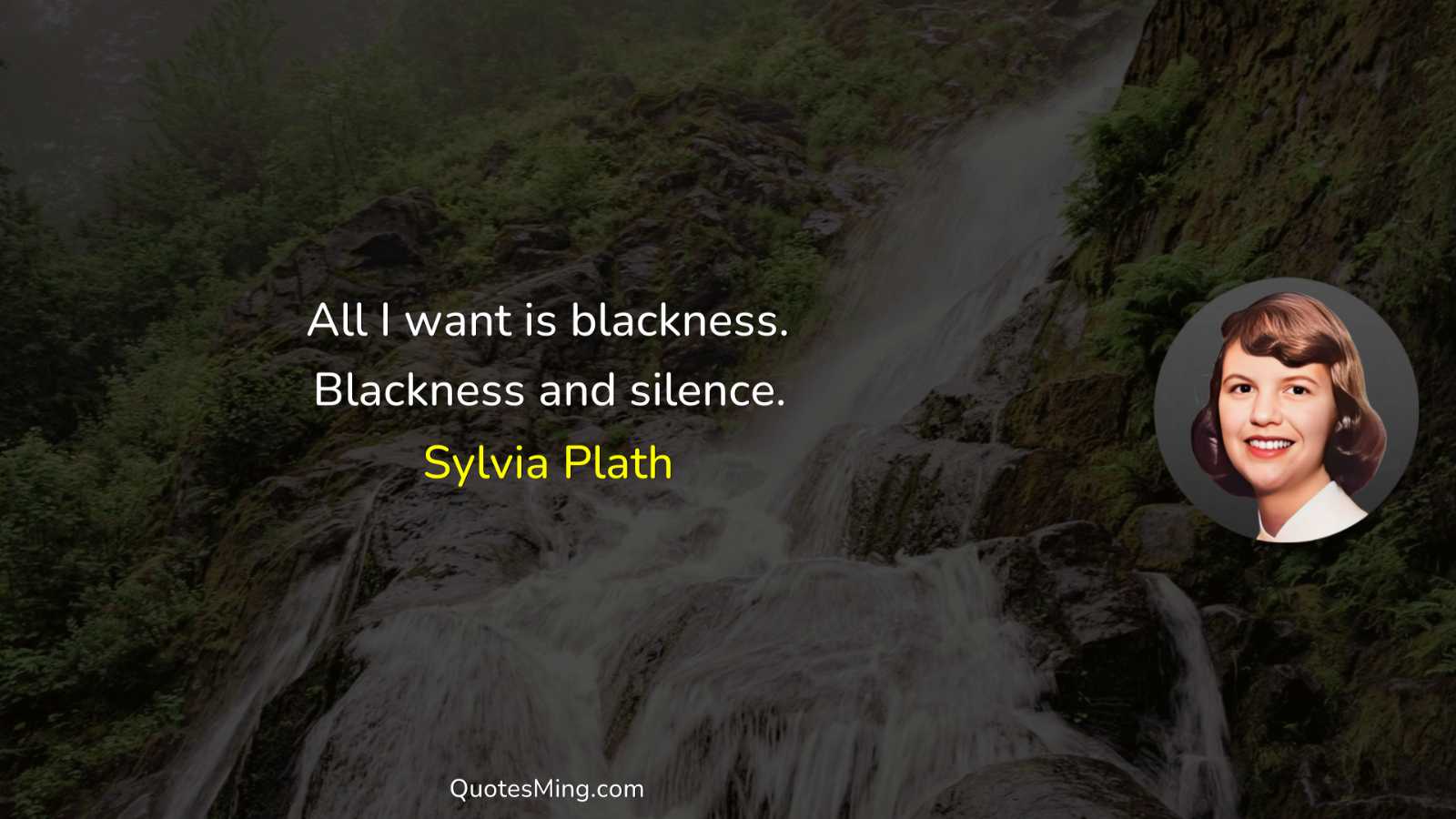 All I want is blackness Blackness and silence