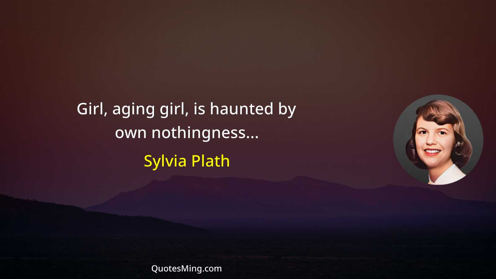 Girl aging girl is haunted by own nothingness