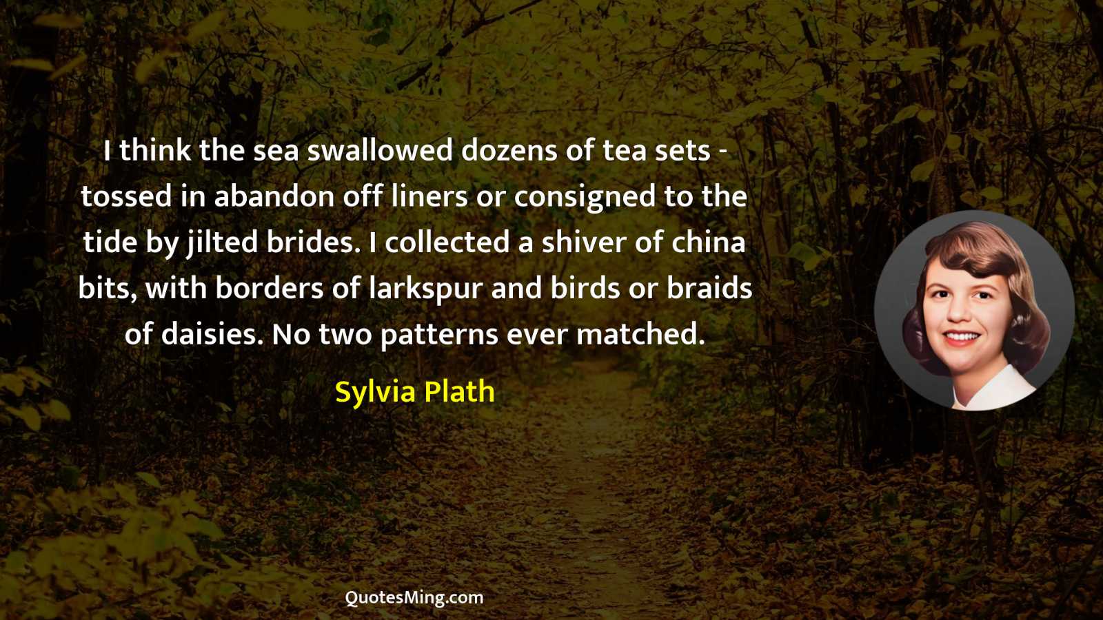 I think the sea swallowed dozens of tea sets -