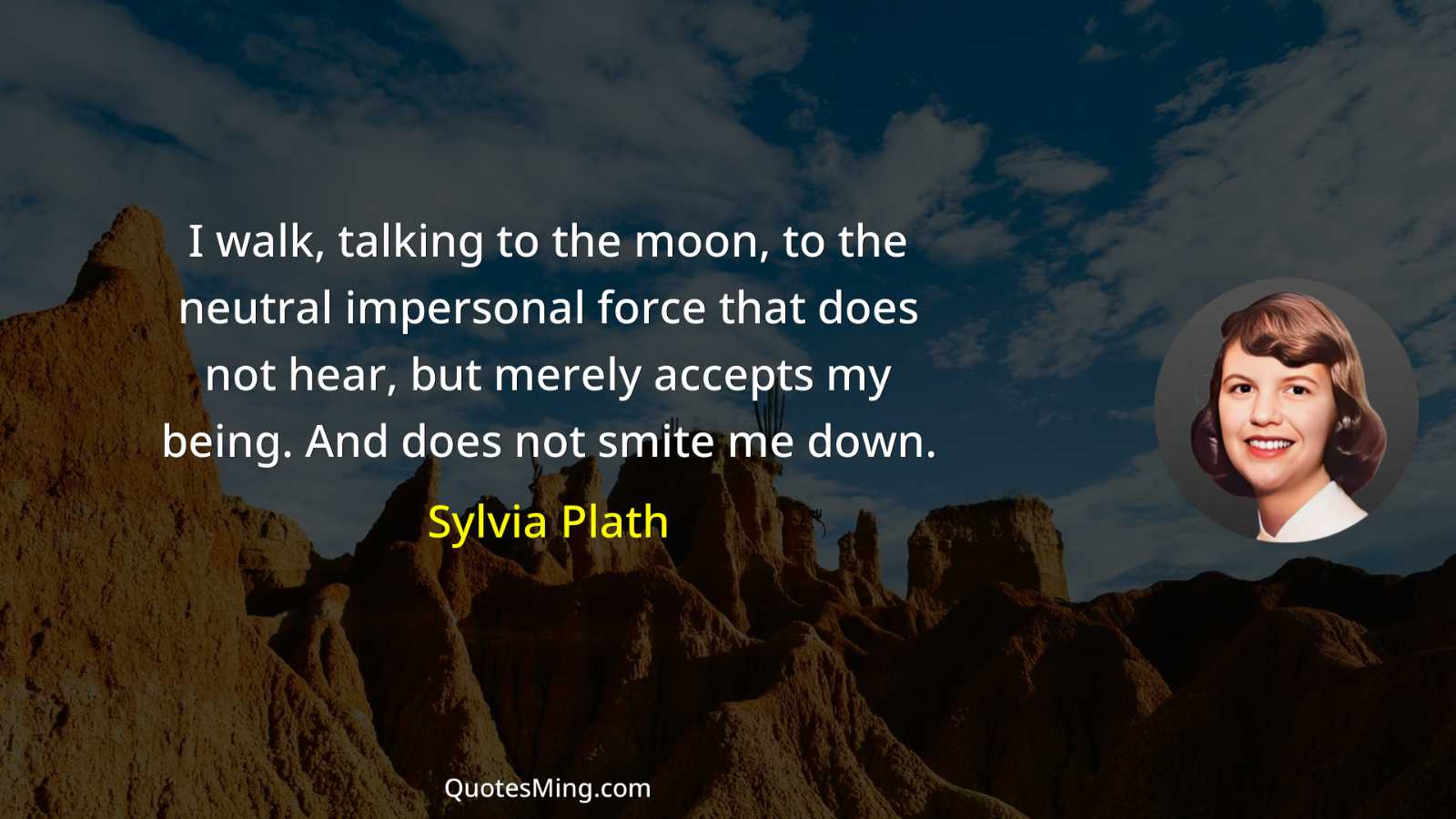 I walk talking to the moon to the neutral impersonal