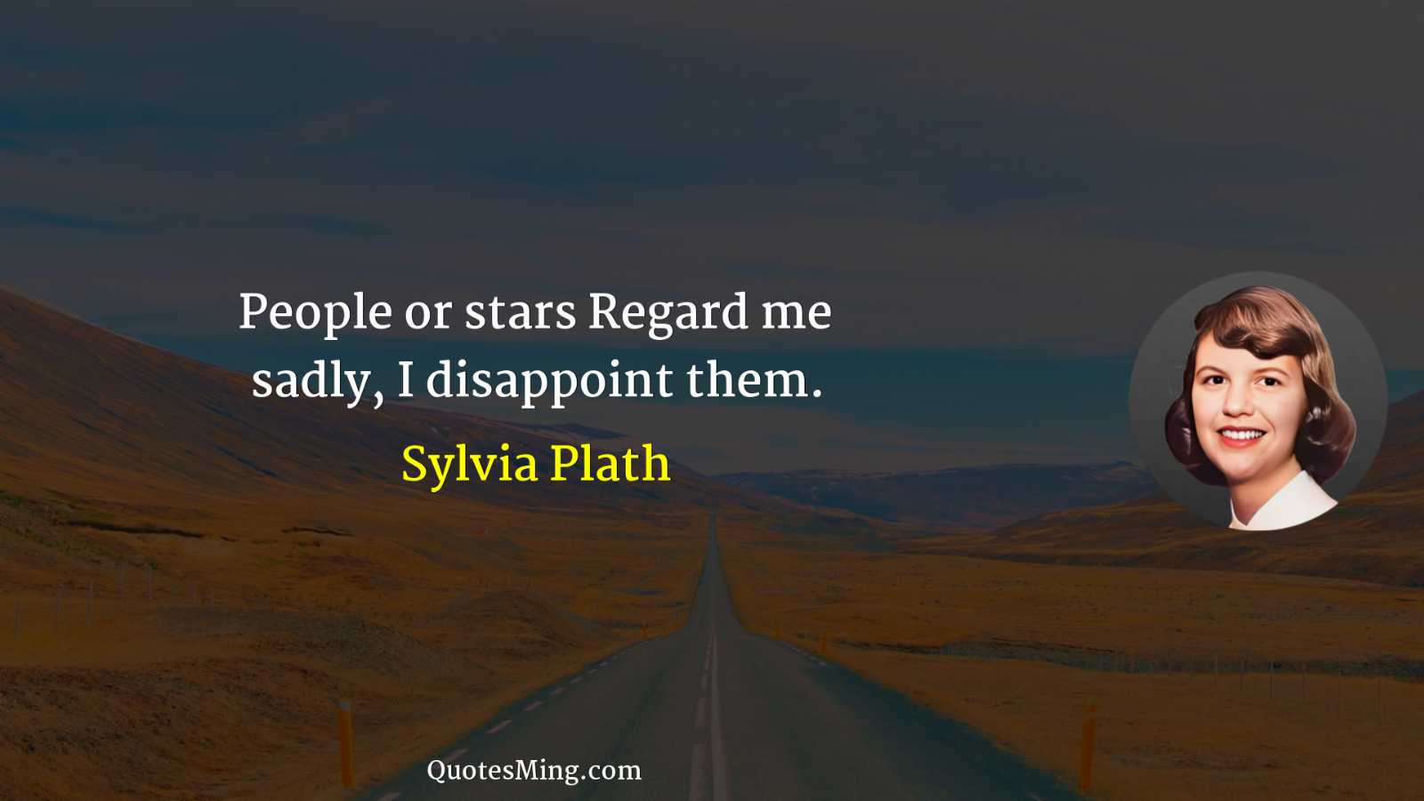 People or stars Regard me sadly I disappoint them