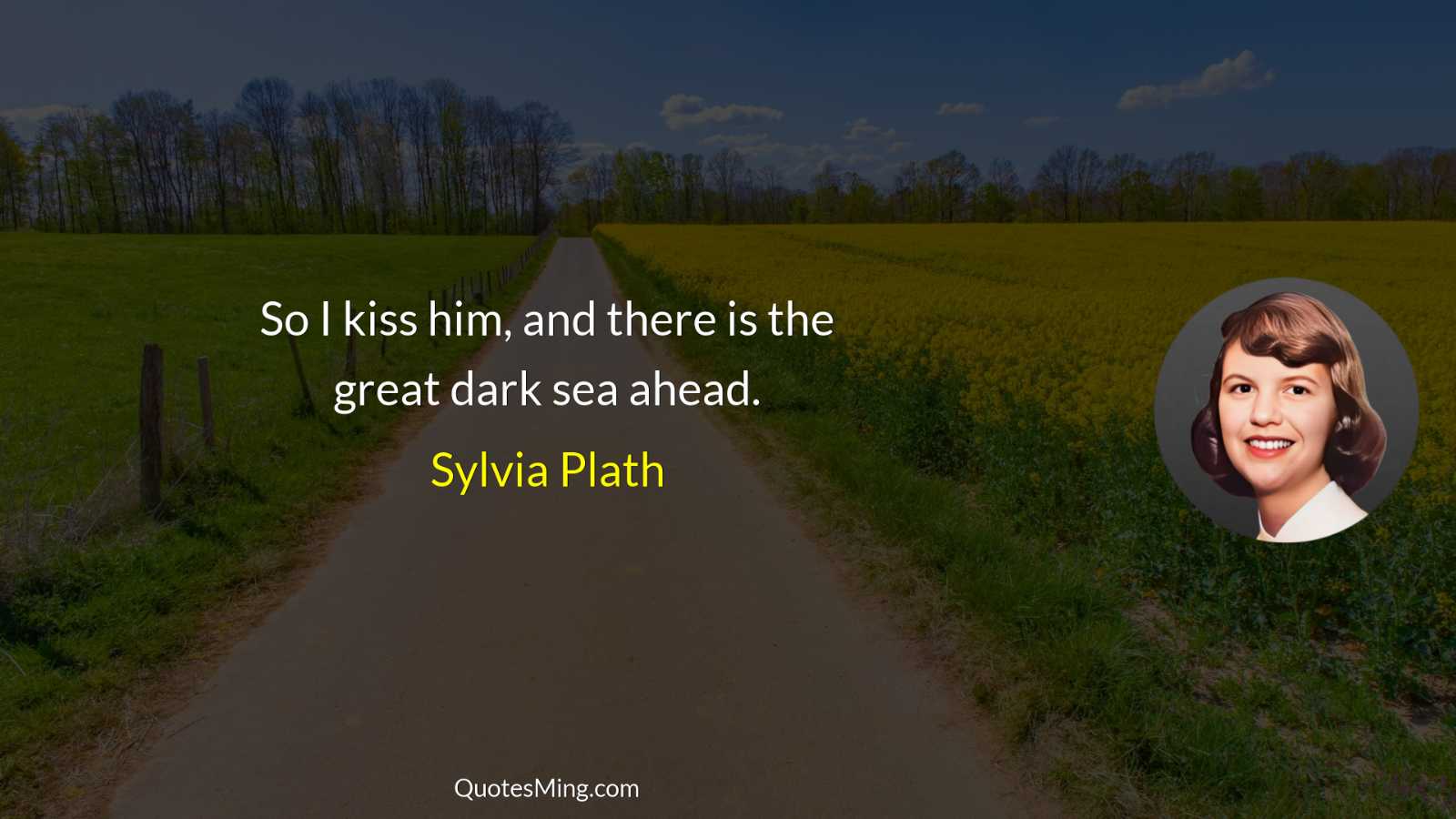 So I kiss him and there is the great dark