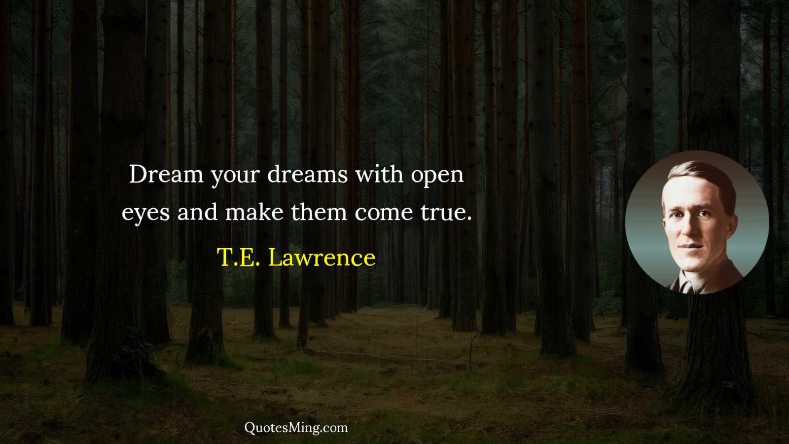 Dream your dreams with open eyes and make them come