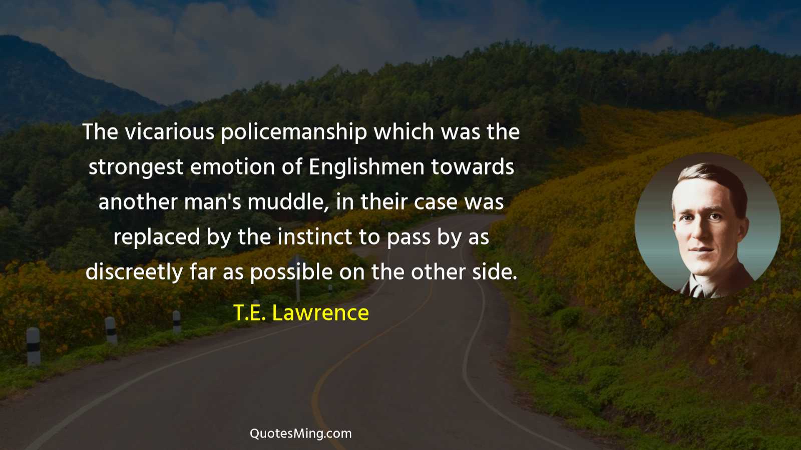 The vicarious policemanship which was the strongest emotion of Englishmen