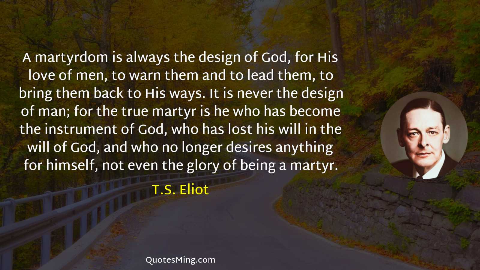 A martyrdom is always the design of God for His