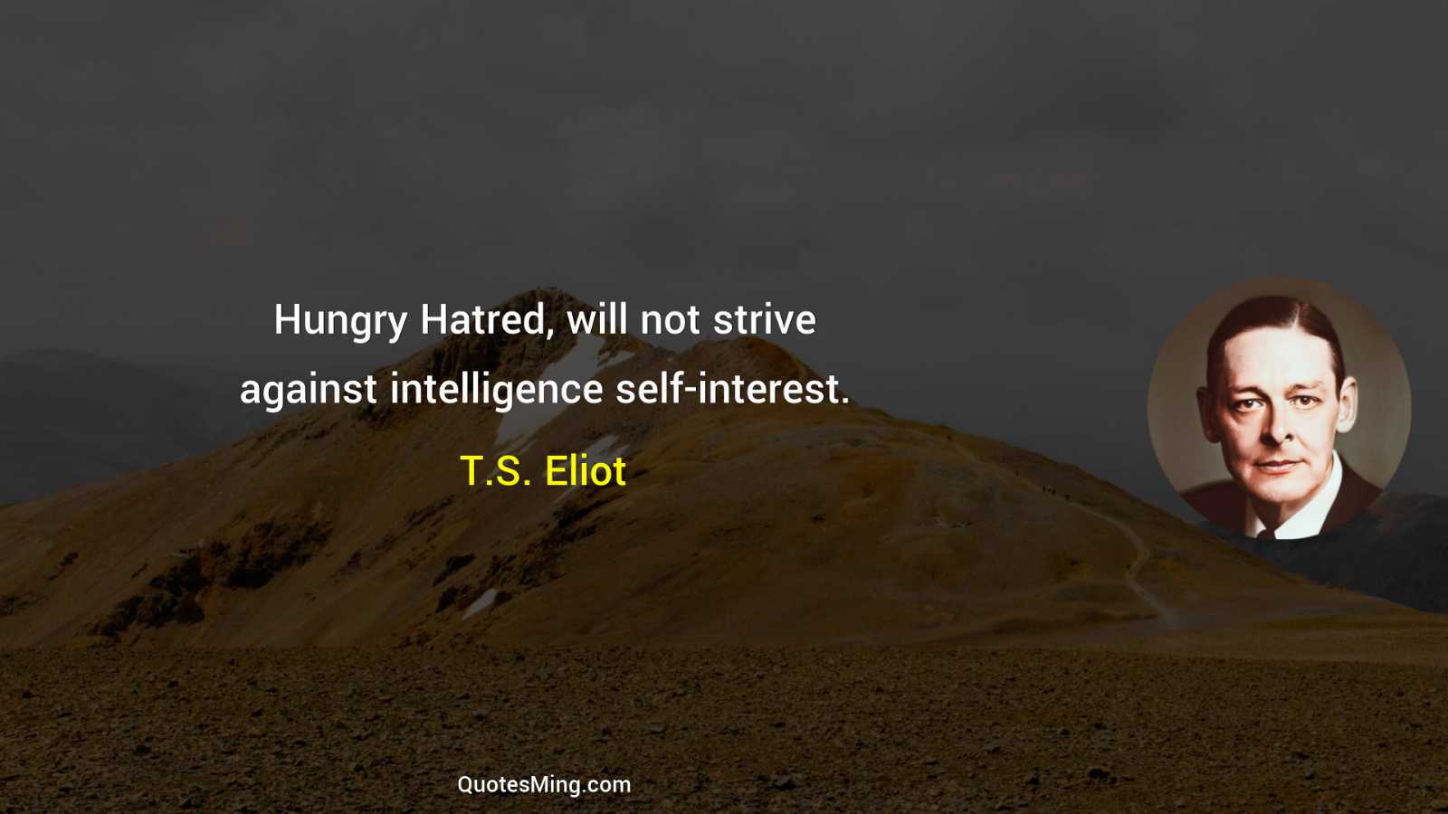 Hungry Hatred will not strive against intelligence self-interest