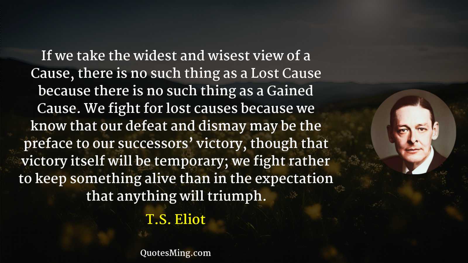 If we take the widest and wisest view of a