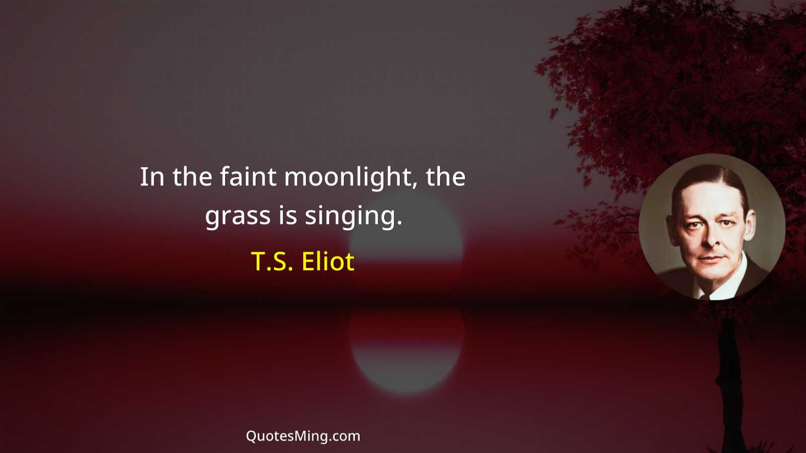 In the faint moonlight the grass is singing