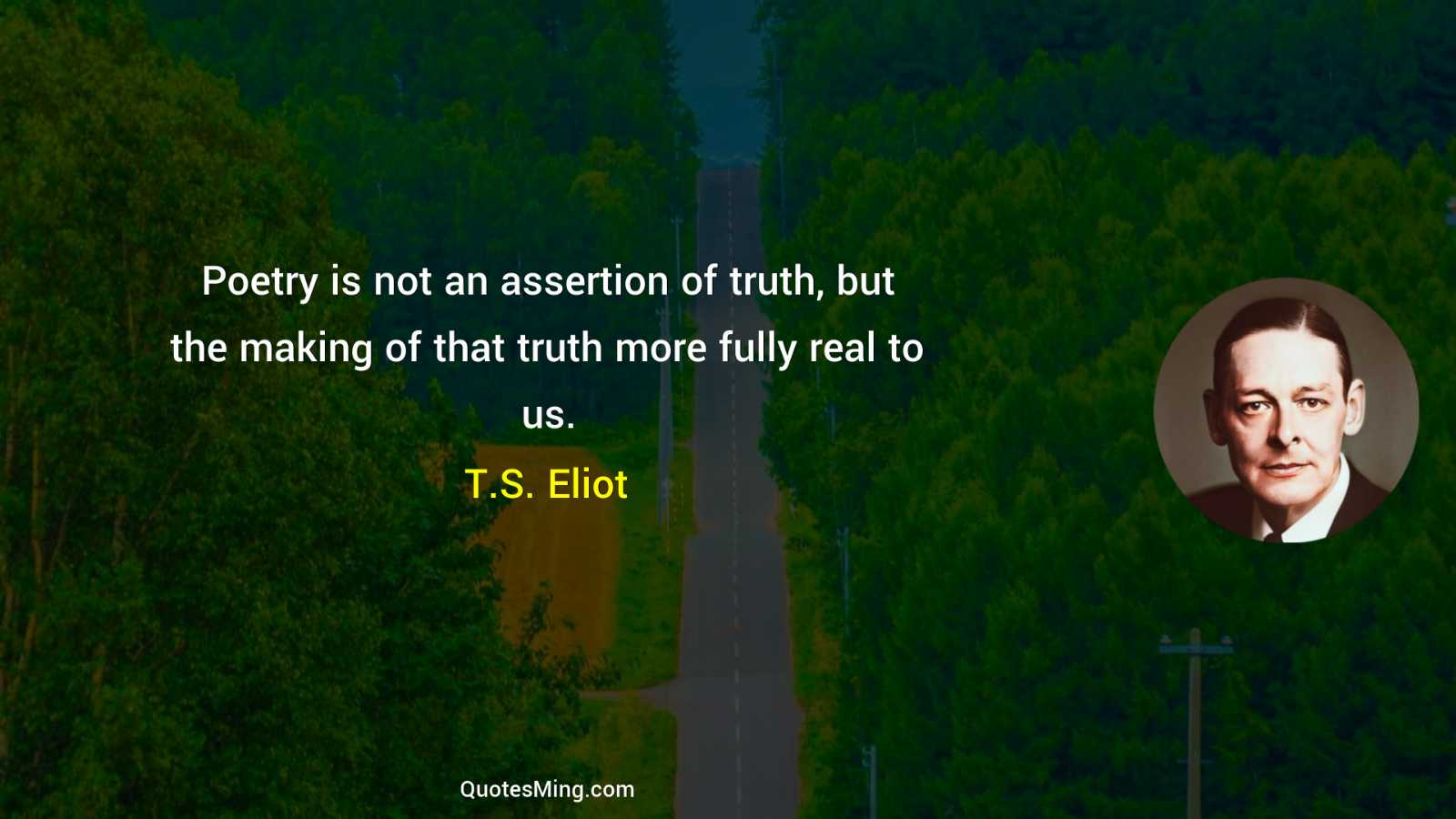 Poetry is not an assertion of truth but the making