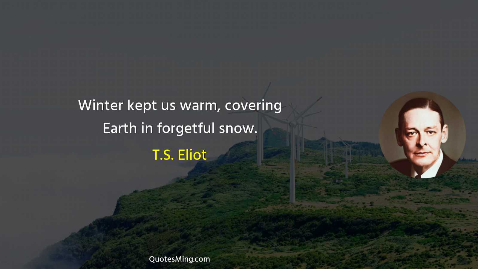 Winter kept us warm covering Earth in forgetful snow