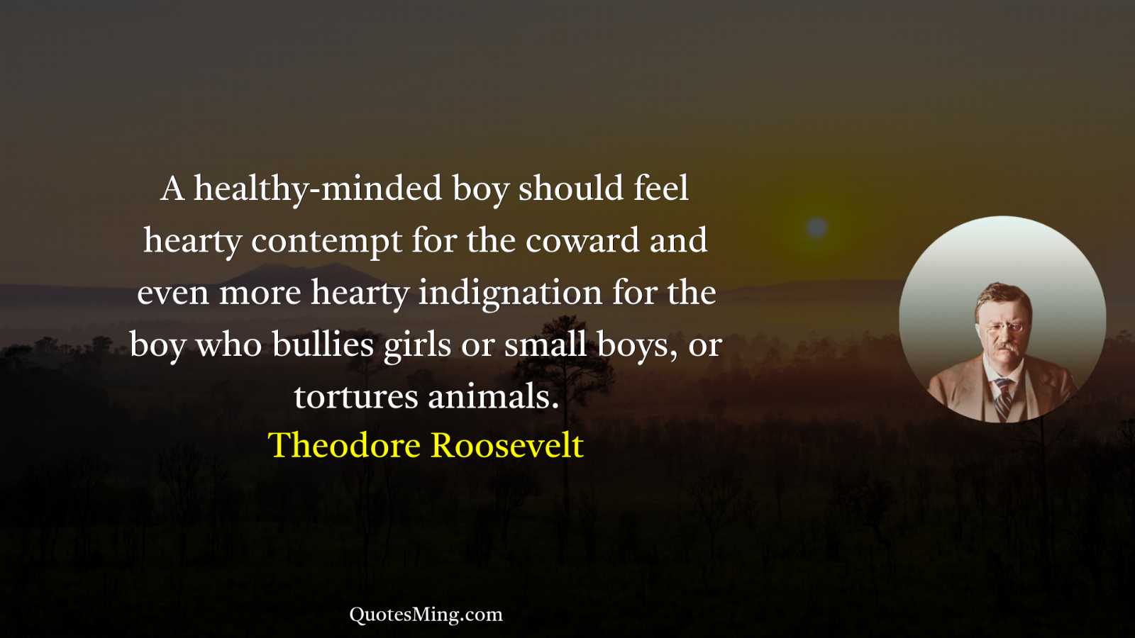 A healthy-minded boy should feel hearty contempt for the coward