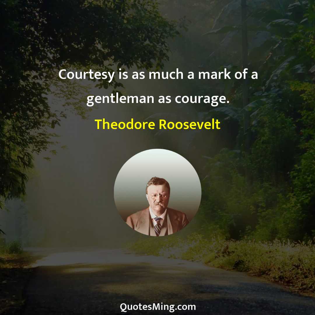 Courtesy is as much a mark of a gentleman as