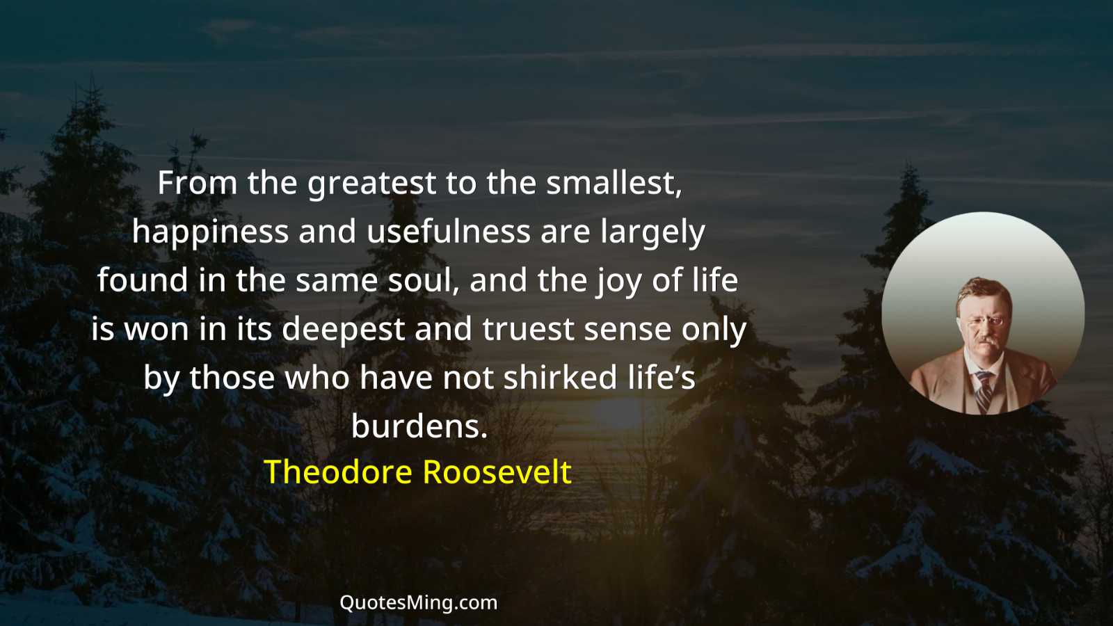 From the greatest to the smallest happiness and usefulness are