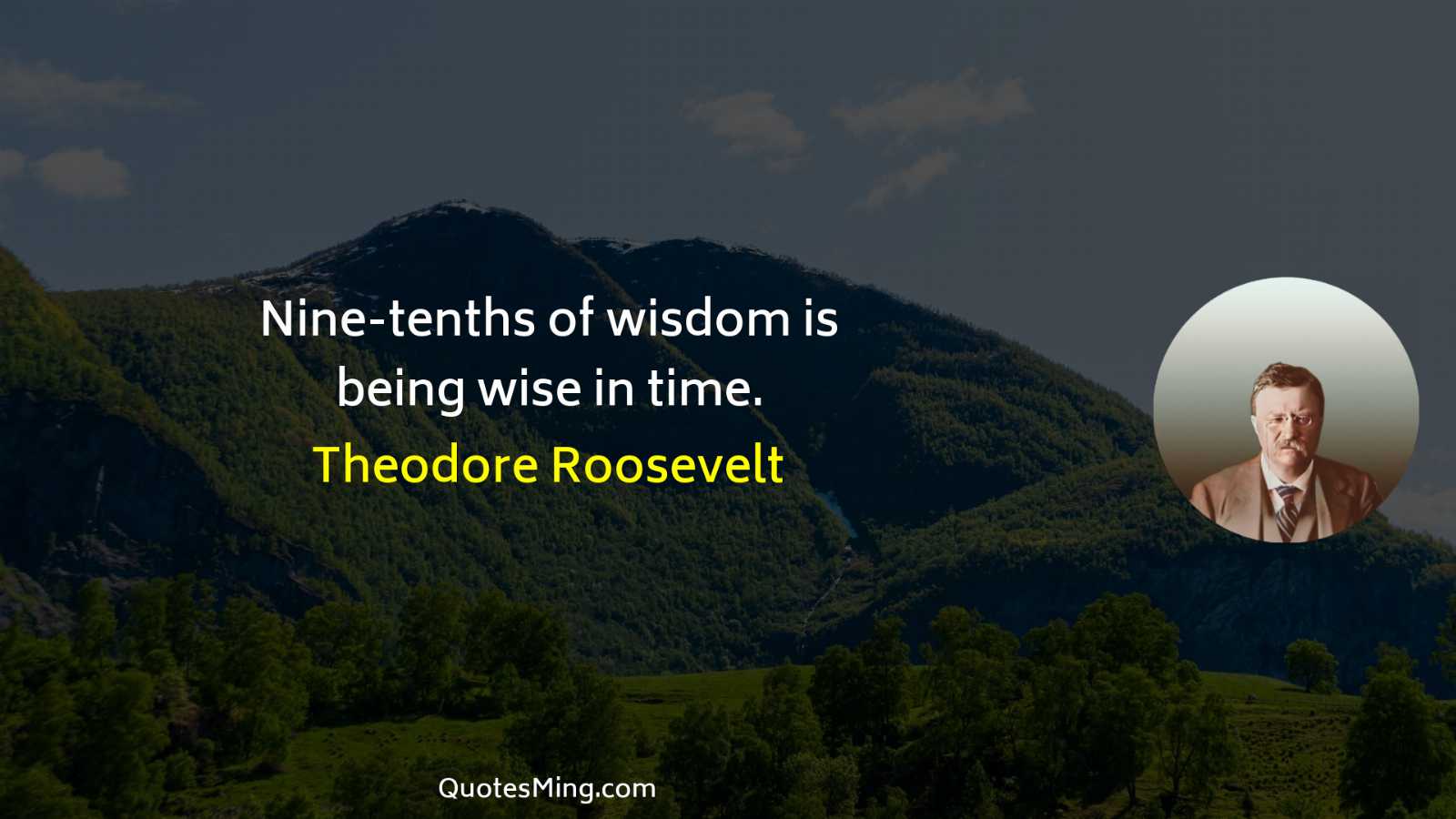 Nine-tenths of wisdom is being wise in time