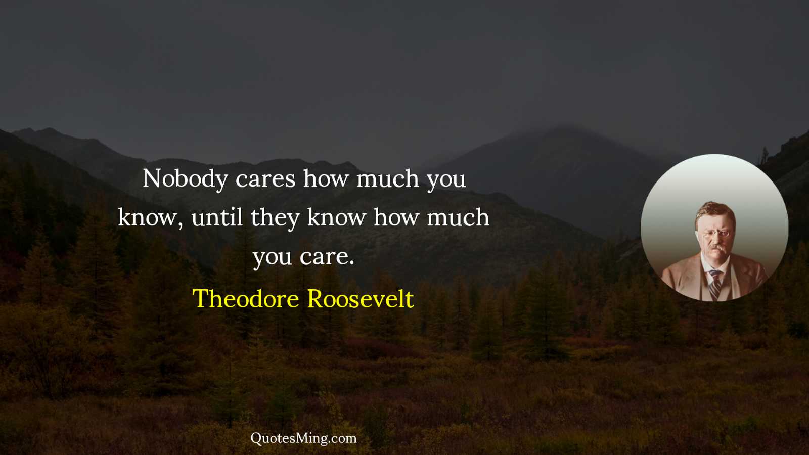 Nobody cares how much you know until they know how