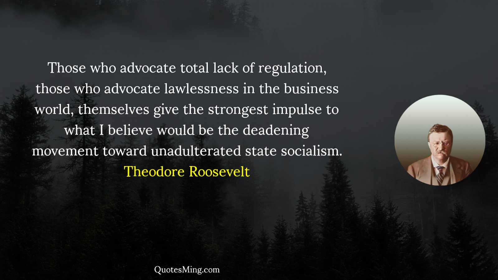 Those who advocate total lack of regulation those who advocate