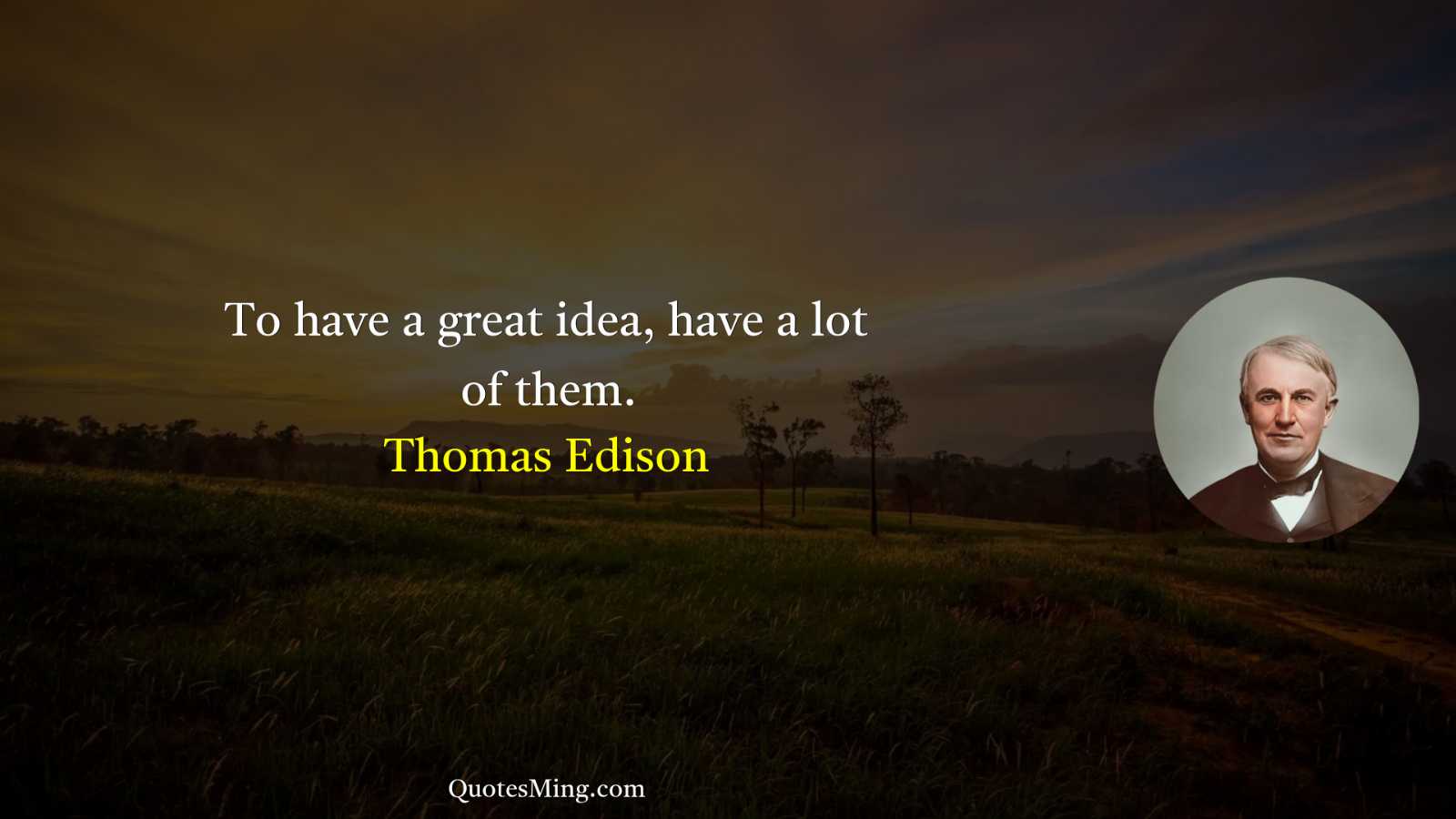 To have a great idea have a lot of them