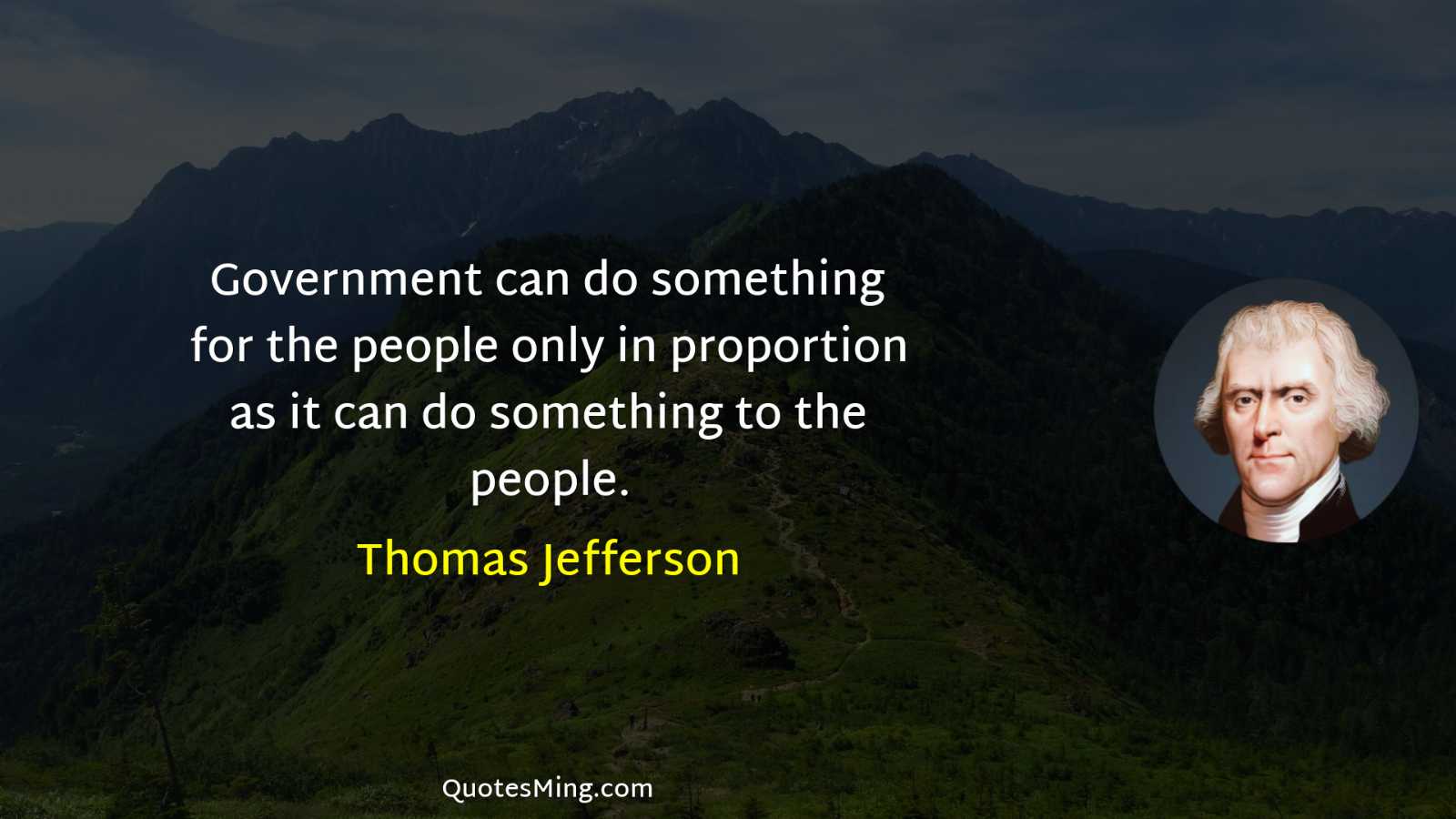 Government can do something for the people only in proportion