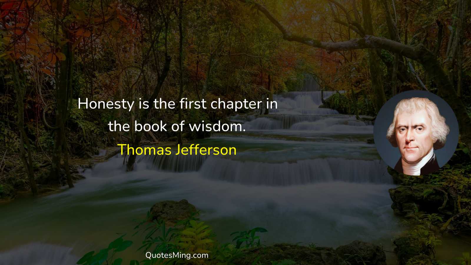 Honesty is the first chapter in the book of wisdom