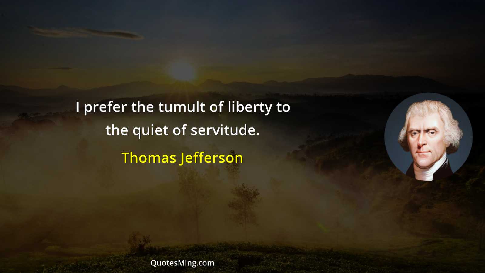 I prefer the tumult of liberty to the quiet of