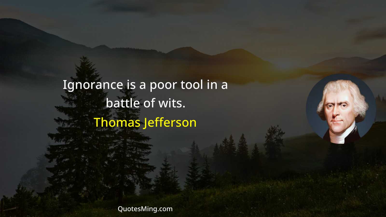 Ignorance is a poor tool in a battle of wits