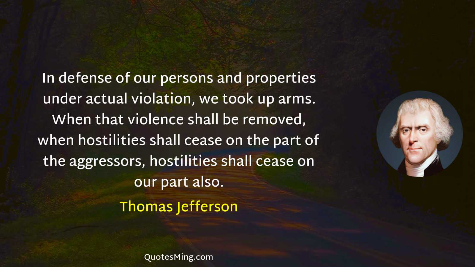 In defense of our persons and properties under actual violation