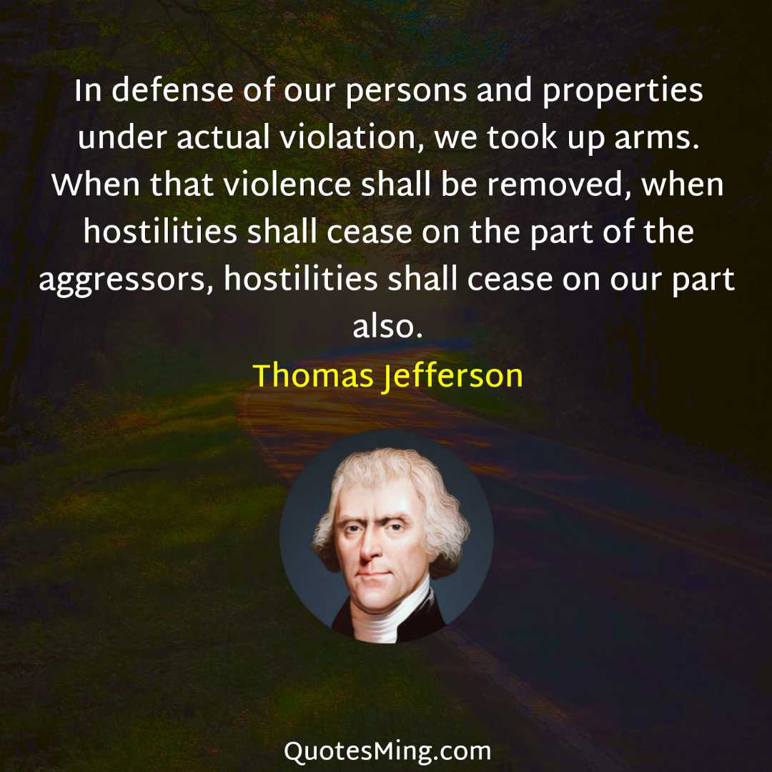 In defense of our persons and properties under actual violation