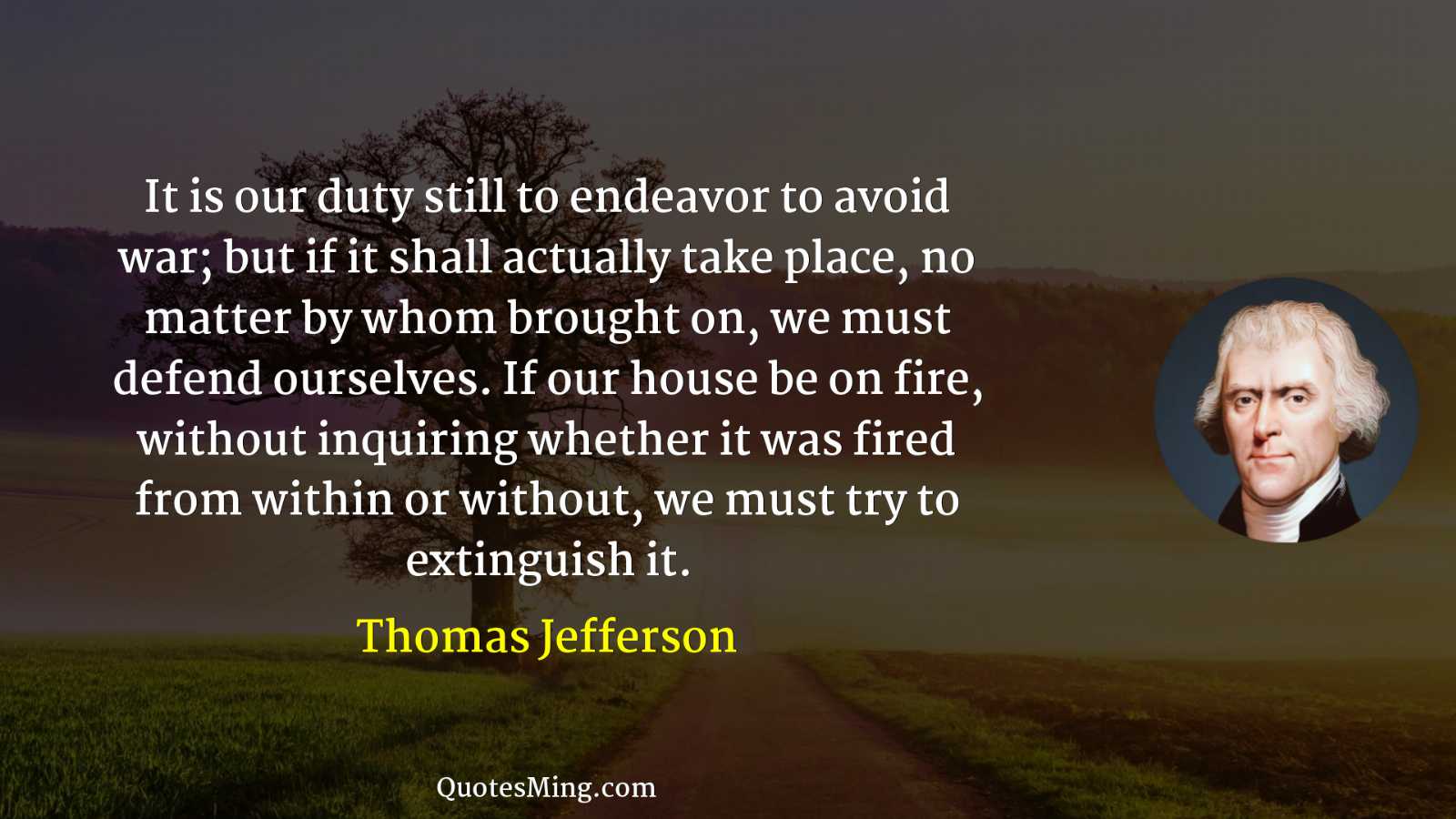 It is our duty still to endeavor to avoid war;