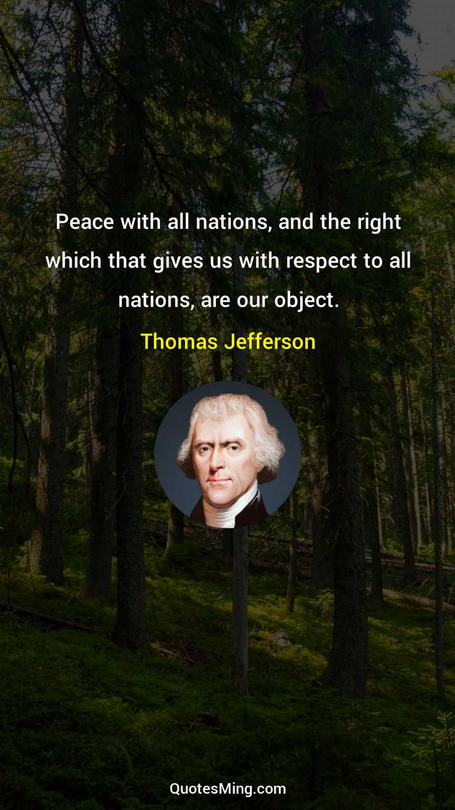 Peace with all nations and the right which that gives